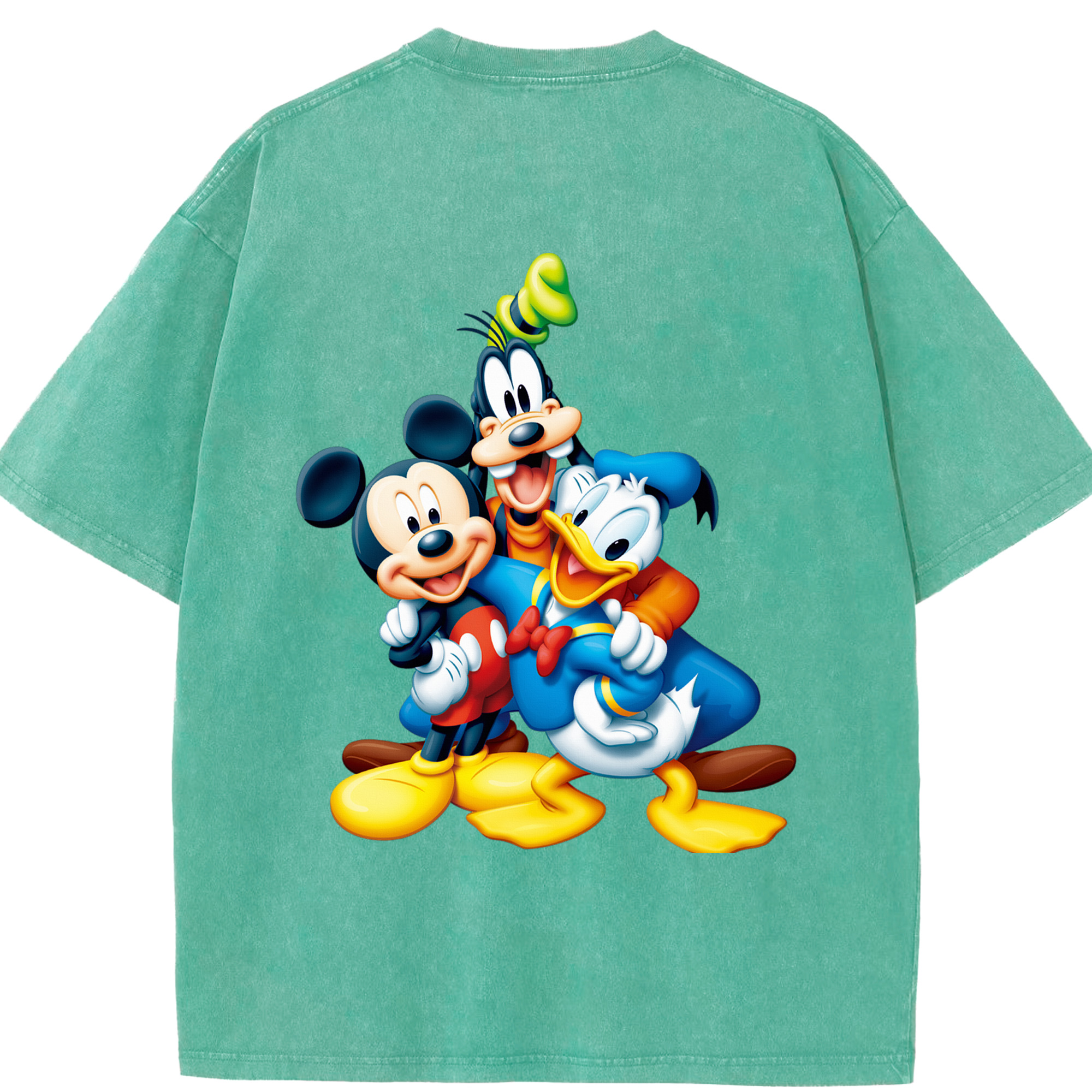 （画像用） ミッキーマウス Mickey Mouse 綿100% ヴィンテージ風 半袖Tシャツ（背面プリント）